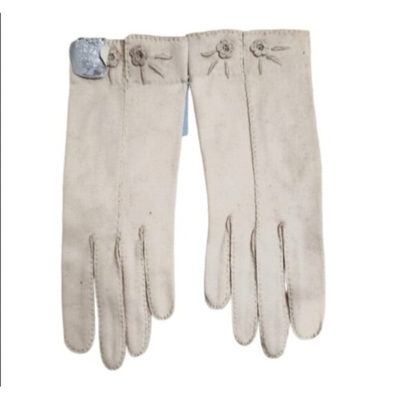 VAN RAALTE Vintage 50's Cotton Blend Embroidered Gloves Collectible Size 7,New - Picture 1 of 5